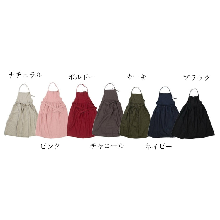 TUTIE.コラボ リネンキャンバスムジ エプロンワンピース.